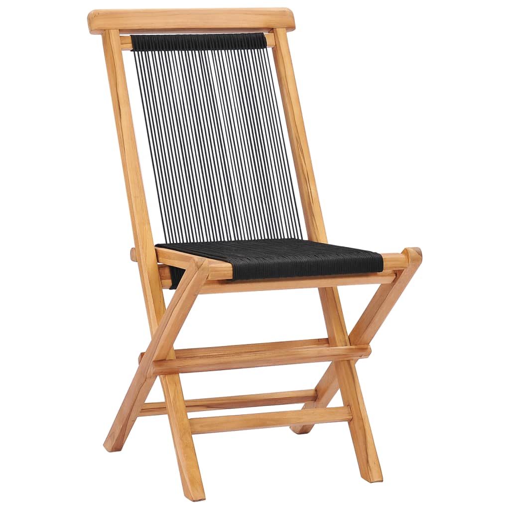 Tuinstoelen inklapbaar 2 st massief teakhout en touw is nu te koop bij PeponiXL, paradijselijk wonen!