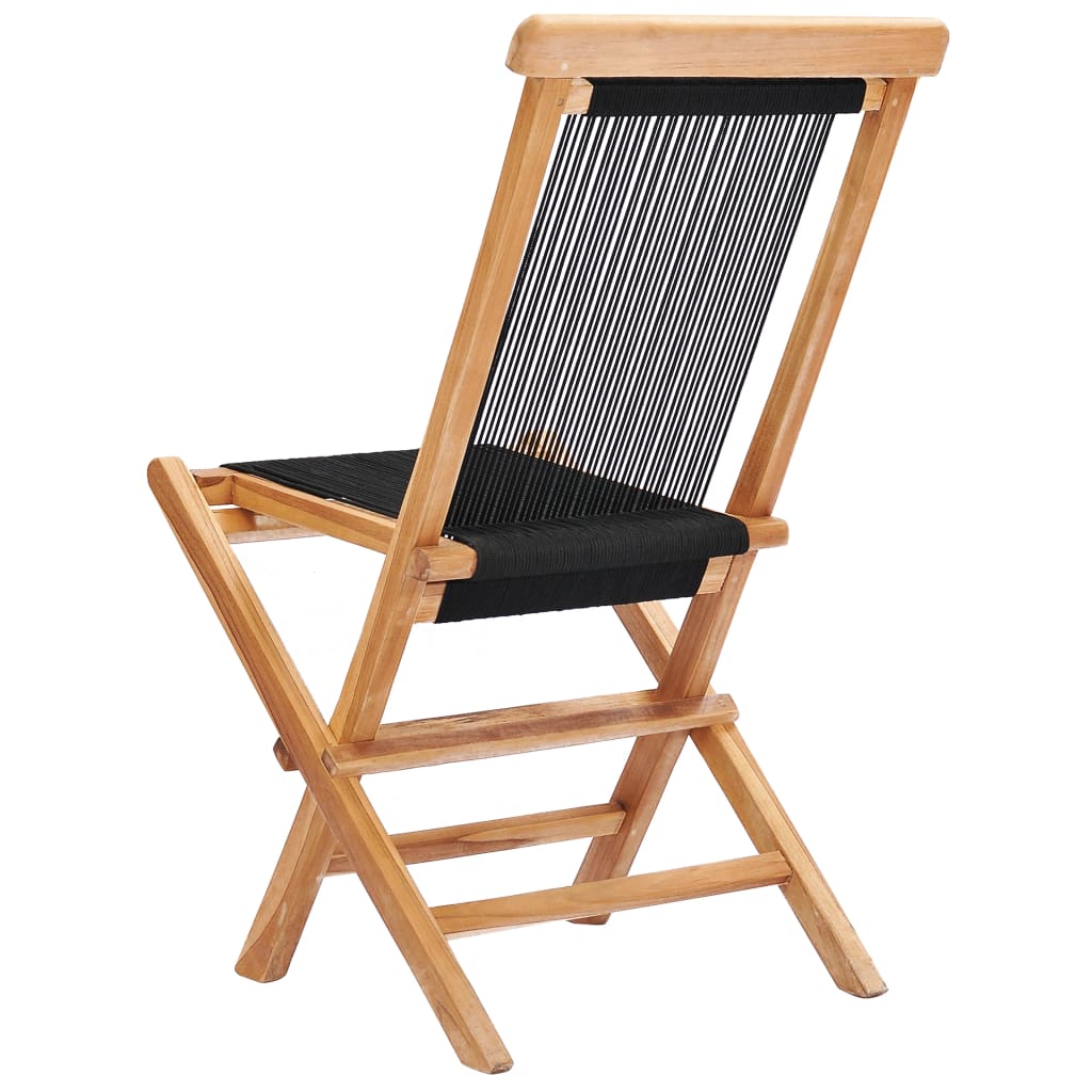 Tuinstoelen inklapbaar 2 st massief teakhout en touw is nu te koop bij PeponiXL, paradijselijk wonen!