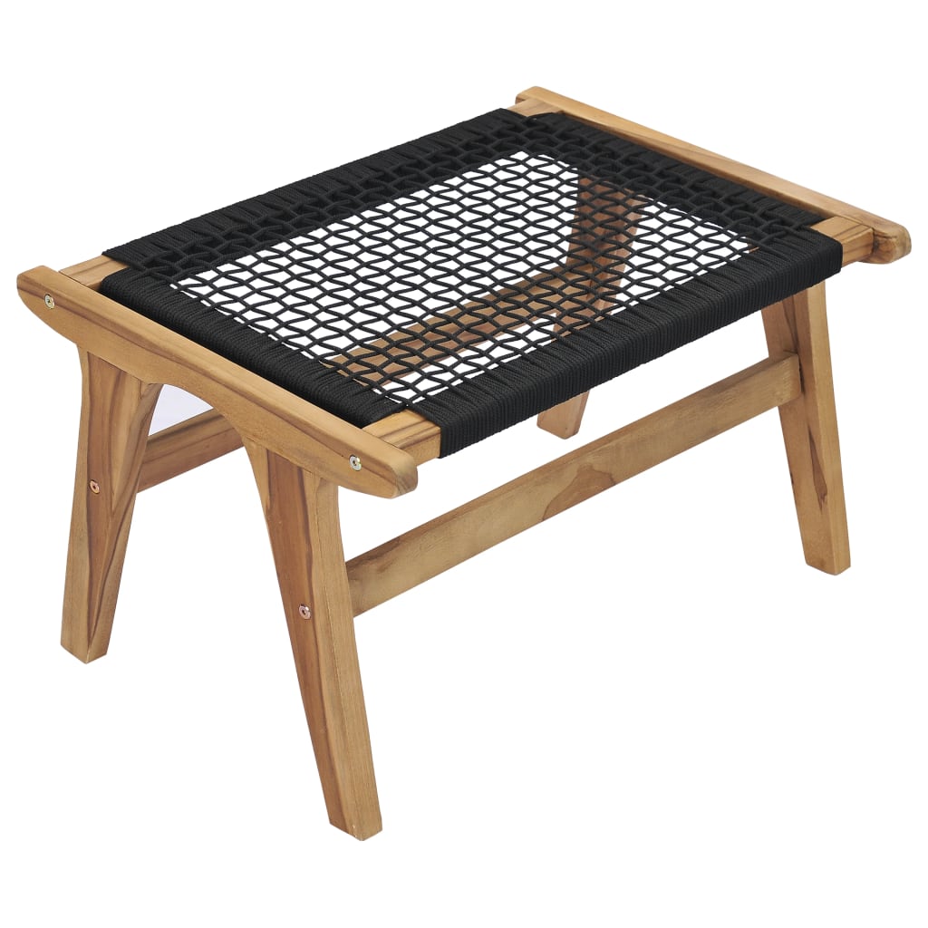 Ligbed met voetensteun massief teakhout en touw is nu te koop bij PeponiXL, paradijselijk wonen!