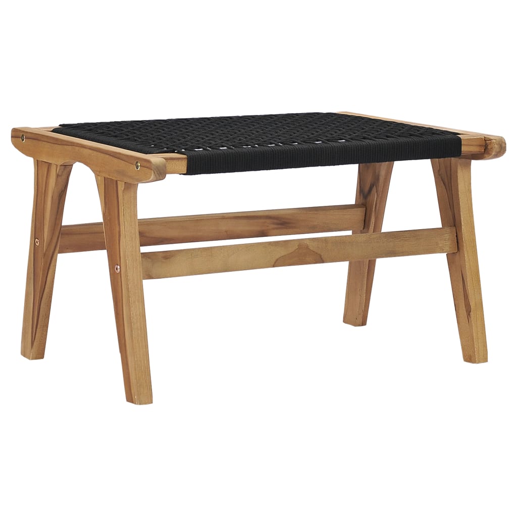 Ligbed met voetensteun massief teakhout en touw is nu te koop bij PeponiXL, paradijselijk wonen!