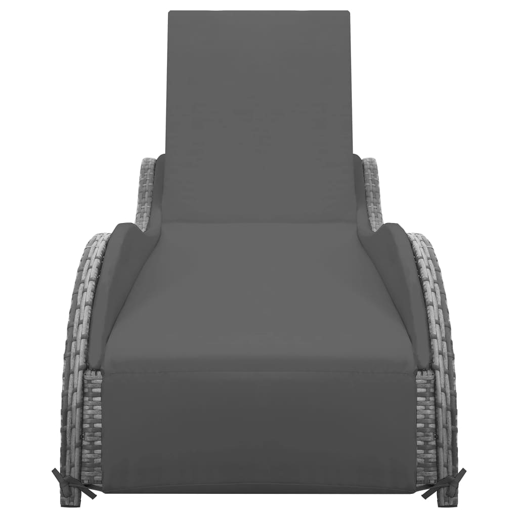 Ligbed met kussen poly rattan antraciet is nu te koop bij PeponiXL, paradijselijk wonen!