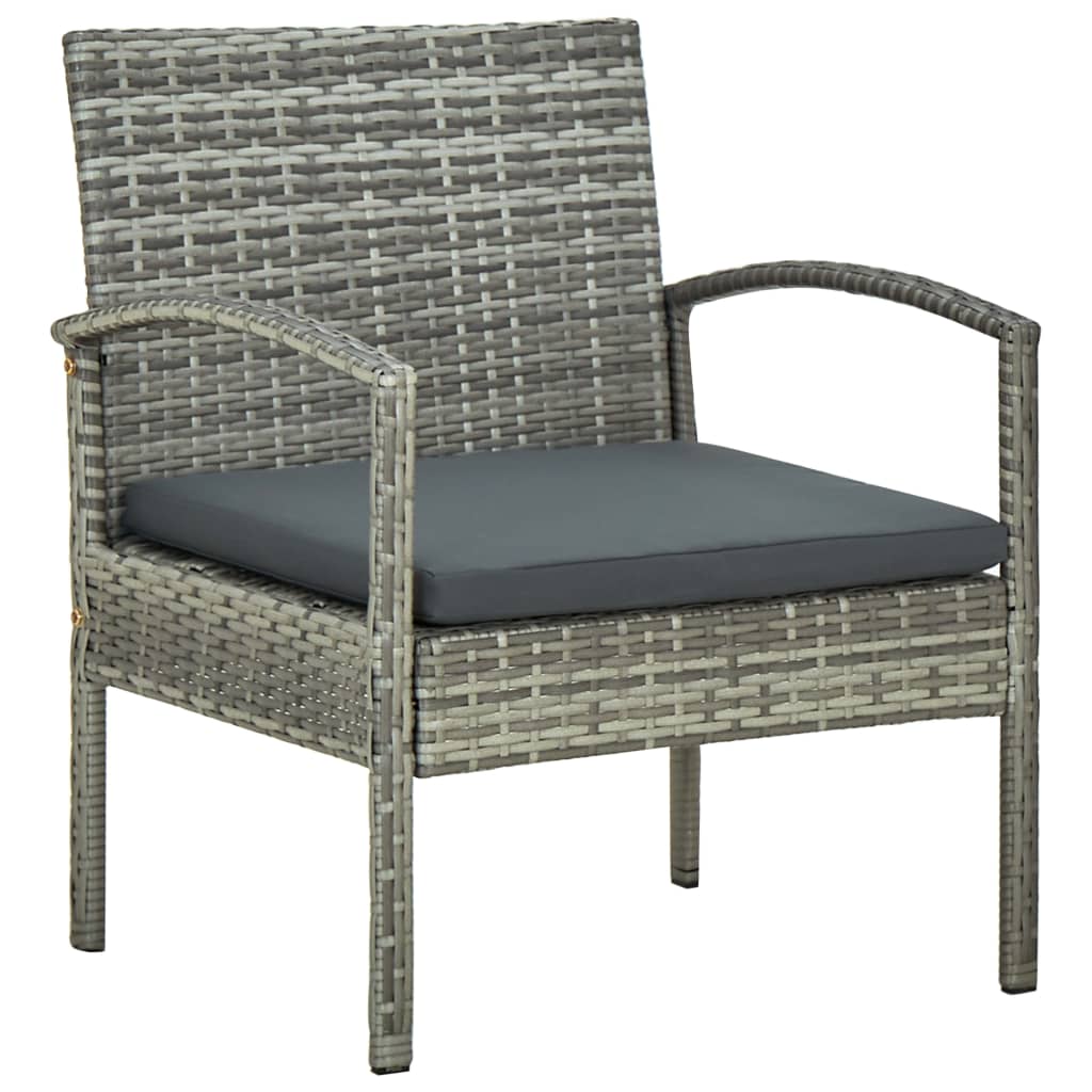 4-delige Loungeset met kussens poly rattan grijs is nu te koop bij PeponiXL, paradijselijk wonen!