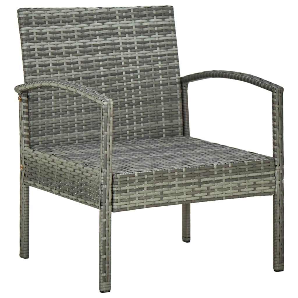 4-delige Loungeset met kussens poly rattan grijs is nu te koop bij PeponiXL, paradijselijk wonen!