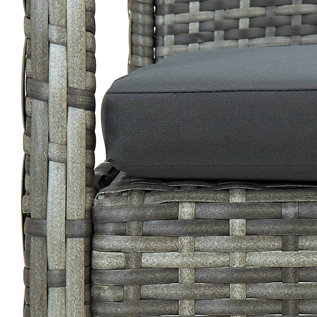 4-delige Loungeset met kussens poly rattan grijs is nu te koop bij PeponiXL, paradijselijk wonen!
