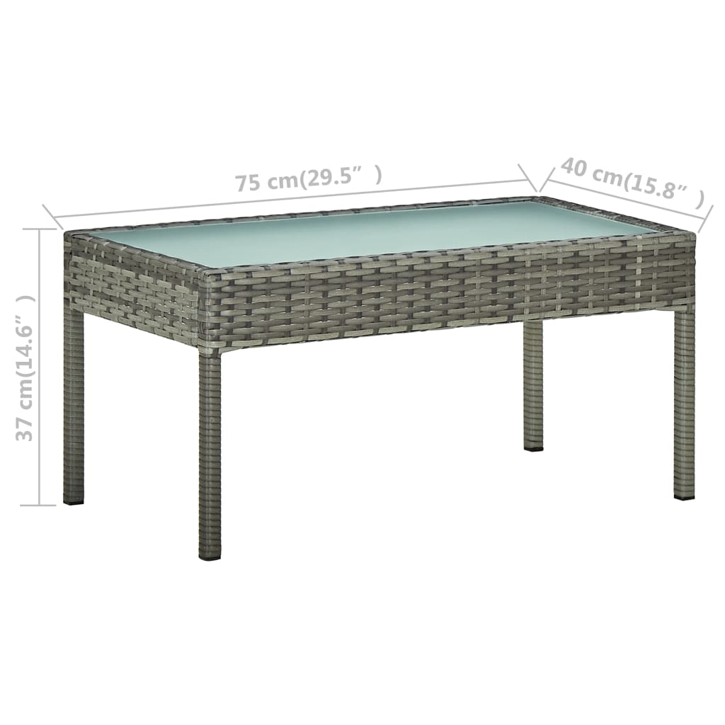 4-delige Loungeset met kussens poly rattan grijs is nu te koop bij PeponiXL, paradijselijk wonen!