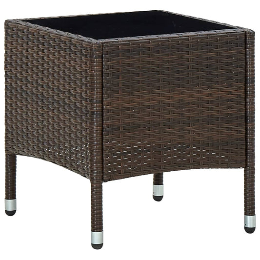 Tuintafel 40x40x45 cm poly rattan bruin is nu te koop bij PeponiXL, paradijselijk wonen!
