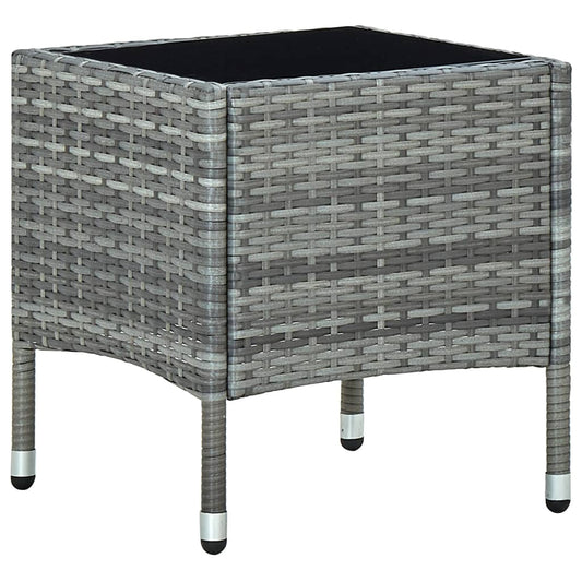 Tuintafel 40x40x45 cm poly rattan grijs is nu te koop bij PeponiXL, paradijselijk wonen!