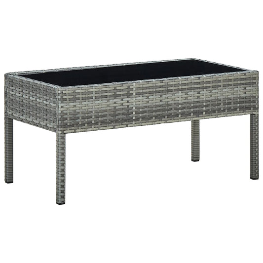 Tuintafel 75x40x37 cm poly rattan grijs is nu te koop bij PeponiXL, paradijselijk wonen!
