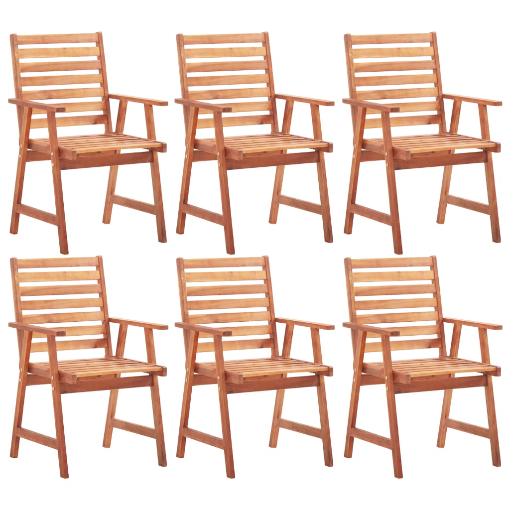 Tuinstoelen 6 st massief acaciahout is nu te koop bij PeponiXL, paradijselijk wonen!