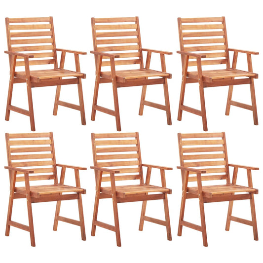 Tuinstoelen 6 st massief acaciahout is nu te koop bij PeponiXL, paradijselijk wonen!