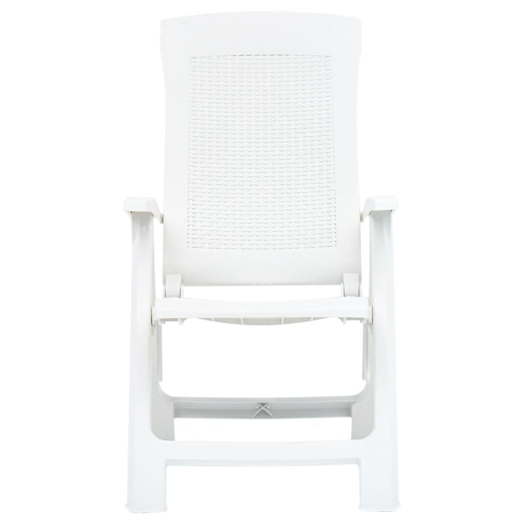 Tuinstoelen 2 st verstelbaar kunststof wit is nu te koop bij PeponiXL, paradijselijk wonen!