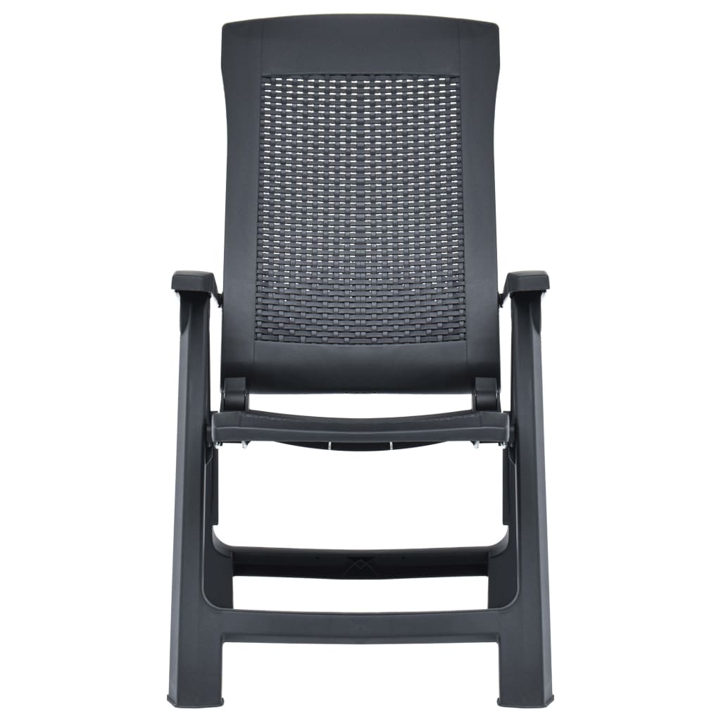 Tuinstoelen 2 st verstelbaar kunststof antracietkleurig is nu te koop bij PeponiXL, paradijselijk wonen!