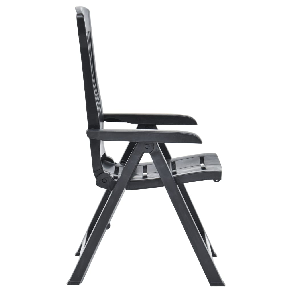 Tuinstoelen 2 st verstelbaar kunststof antracietkleurig is nu te koop bij PeponiXL, paradijselijk wonen!