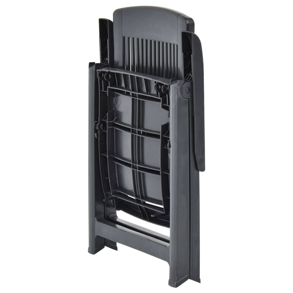 Tuinstoelen 2 st verstelbaar kunststof antracietkleurig is nu te koop bij PeponiXL, paradijselijk wonen!