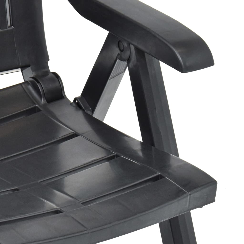 Tuinstoelen 2 st verstelbaar kunststof antracietkleurig is nu te koop bij PeponiXL, paradijselijk wonen!