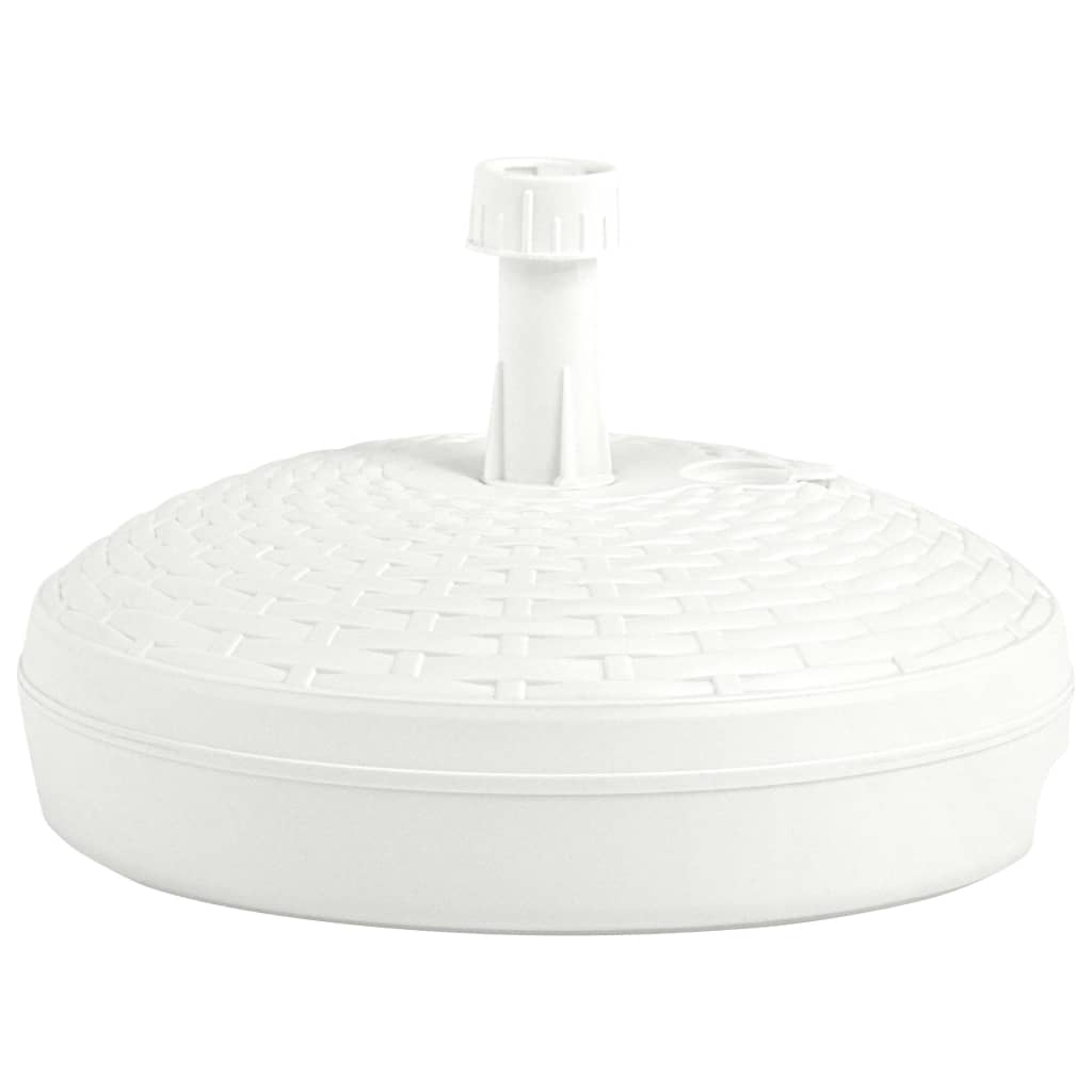 Parasolvoet gevuld met zand/water 20 L kunststof rattan wit is nu te koop bij PeponiXL, paradijselijk wonen!
