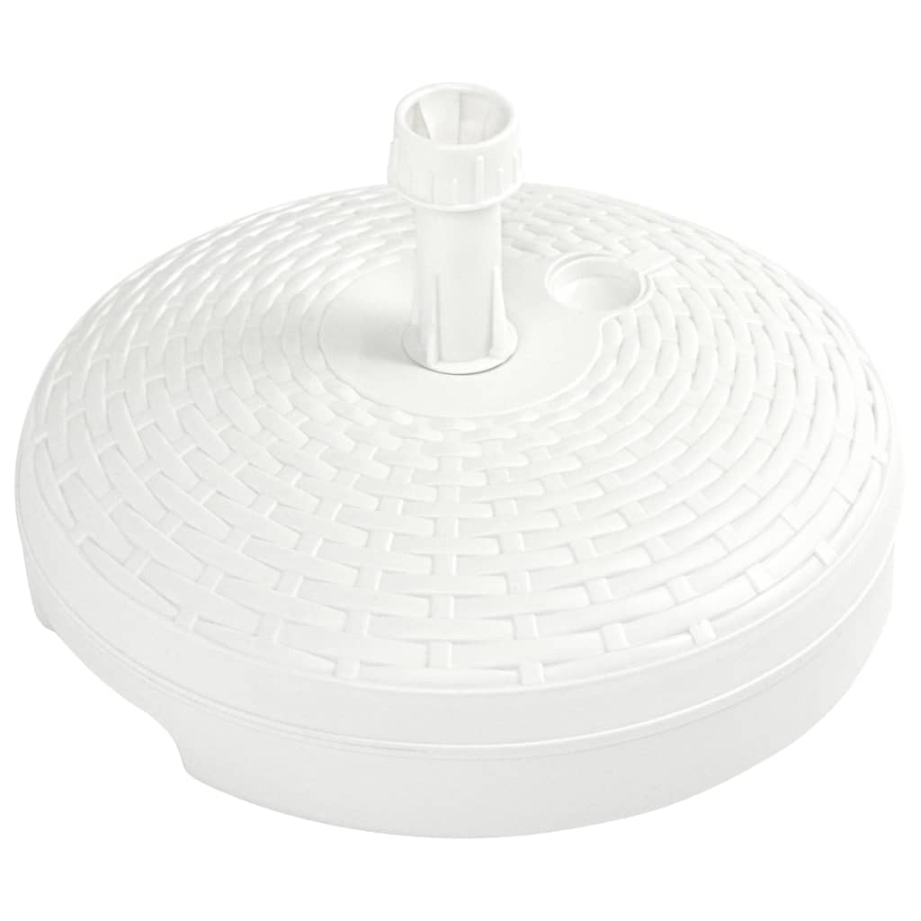 Parasolvoet gevuld met zand/water 20 L kunststof rattan wit is nu te koop bij PeponiXL, paradijselijk wonen!