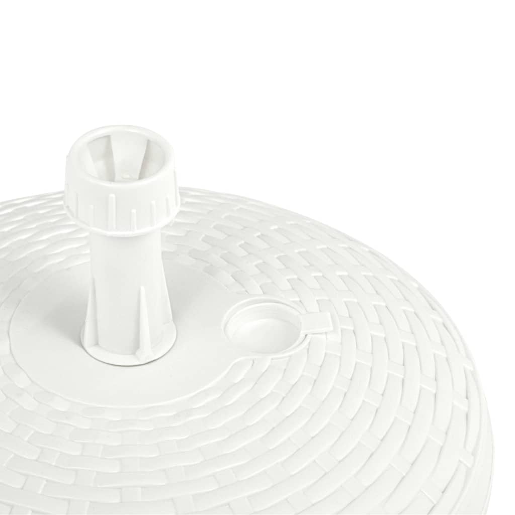 Parasolvoet gevuld met zand/water 20 L kunststof rattan wit is nu te koop bij PeponiXL, paradijselijk wonen!