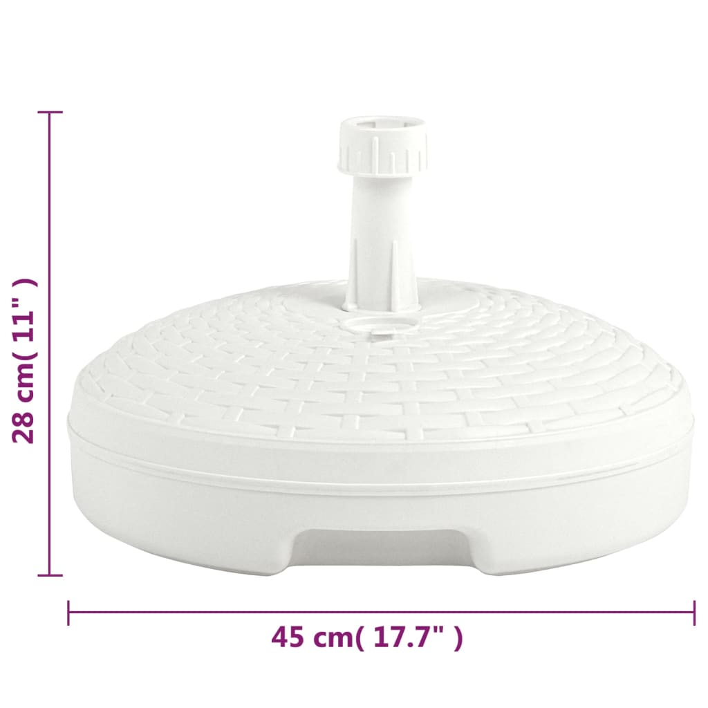Parasolvoet gevuld met zand/water 20 L kunststof rattan wit is nu te koop bij PeponiXL, paradijselijk wonen!