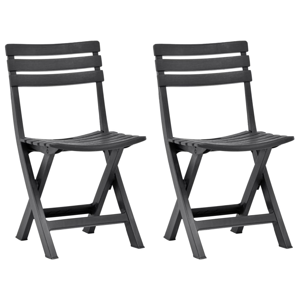 Tuinstoelen inklapbaar 2 st kunststof antraciet is nu te koop bij PeponiXL, paradijselijk wonen!