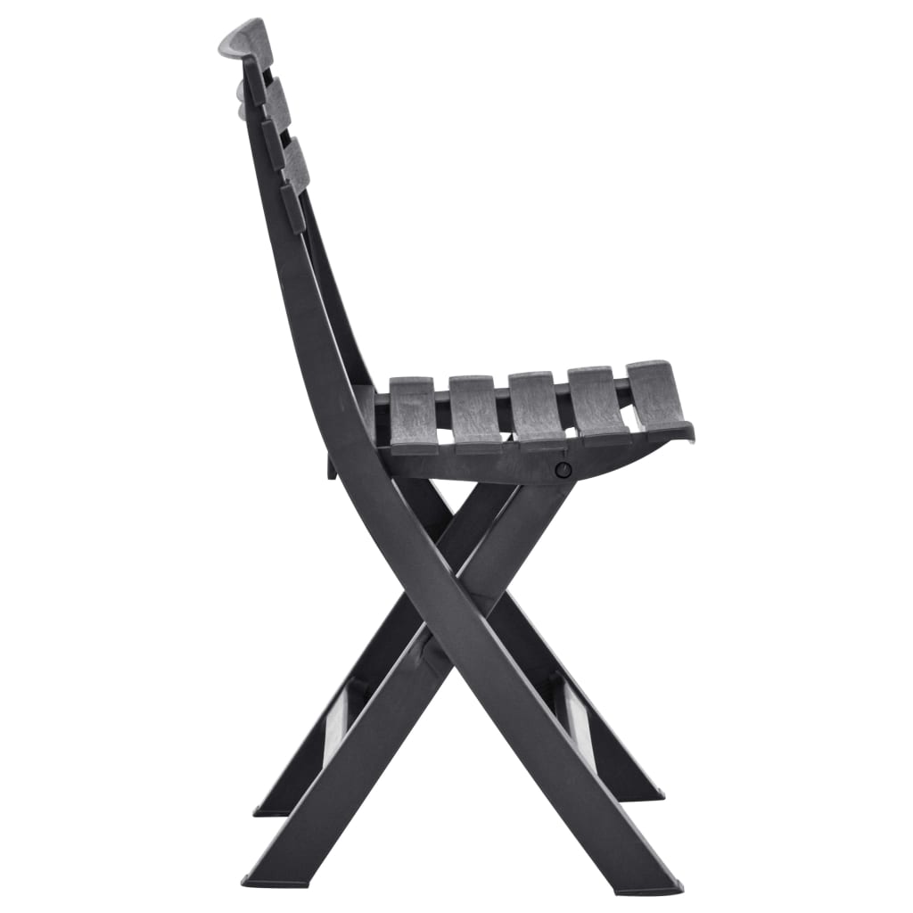 Tuinstoelen inklapbaar 2 st kunststof antraciet is nu te koop bij PeponiXL, paradijselijk wonen!