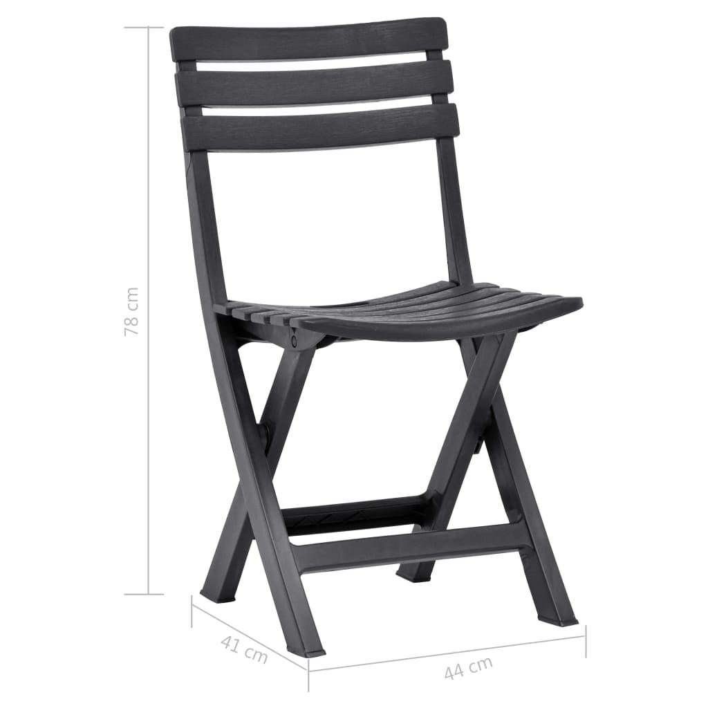 Tuinstoelen inklapbaar 2 st kunststof antraciet is nu te koop bij PeponiXL, paradijselijk wonen!