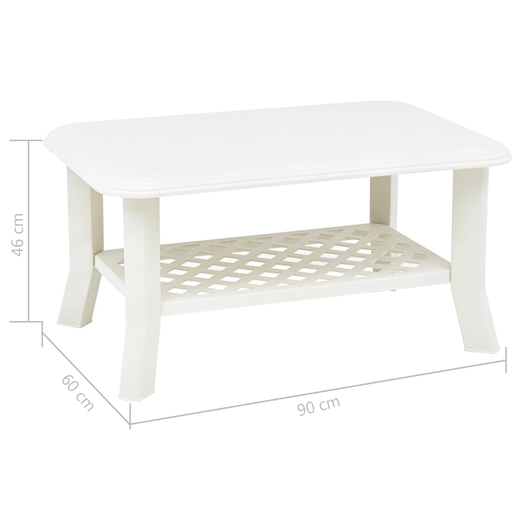 Salontafel 90x60x46 cm kunststof wit is nu te koop bij PeponiXL, paradijselijk wonen!