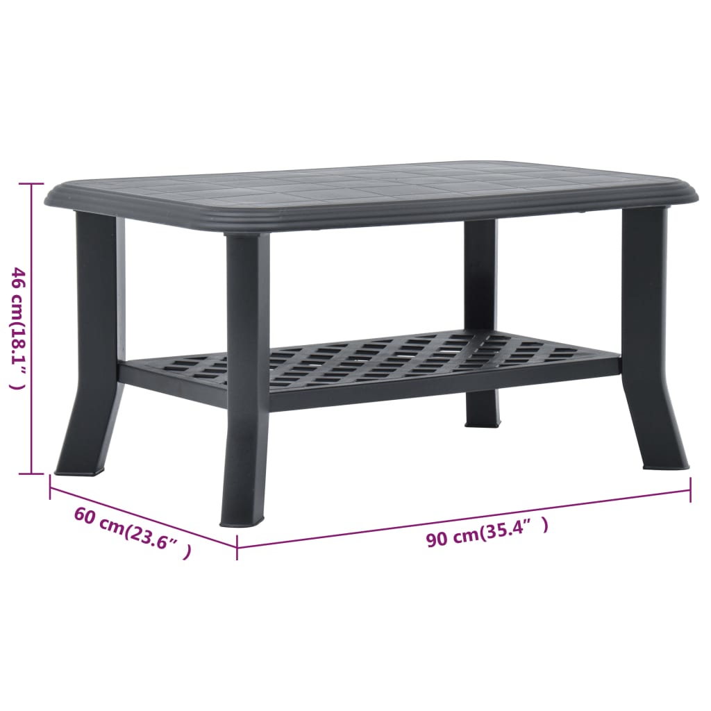 Salontafel 90x60x46 cm kunststof antraciet is nu te koop bij PeponiXL, paradijselijk wonen!