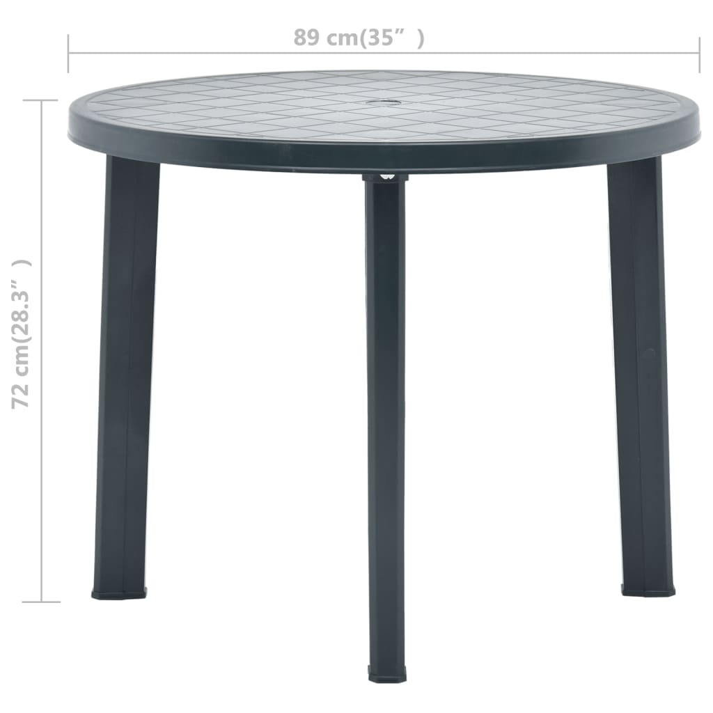 Tuintafel 89 cm kunststof groen is nu te koop bij PeponiXL, paradijselijk wonen!