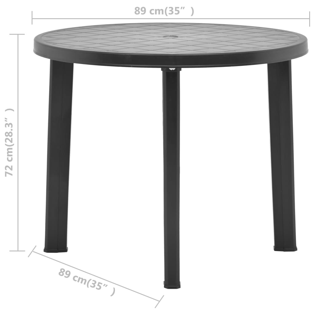 Tuintafel 89 cm kunststof antraciet is nu te koop bij PeponiXL, paradijselijk wonen!