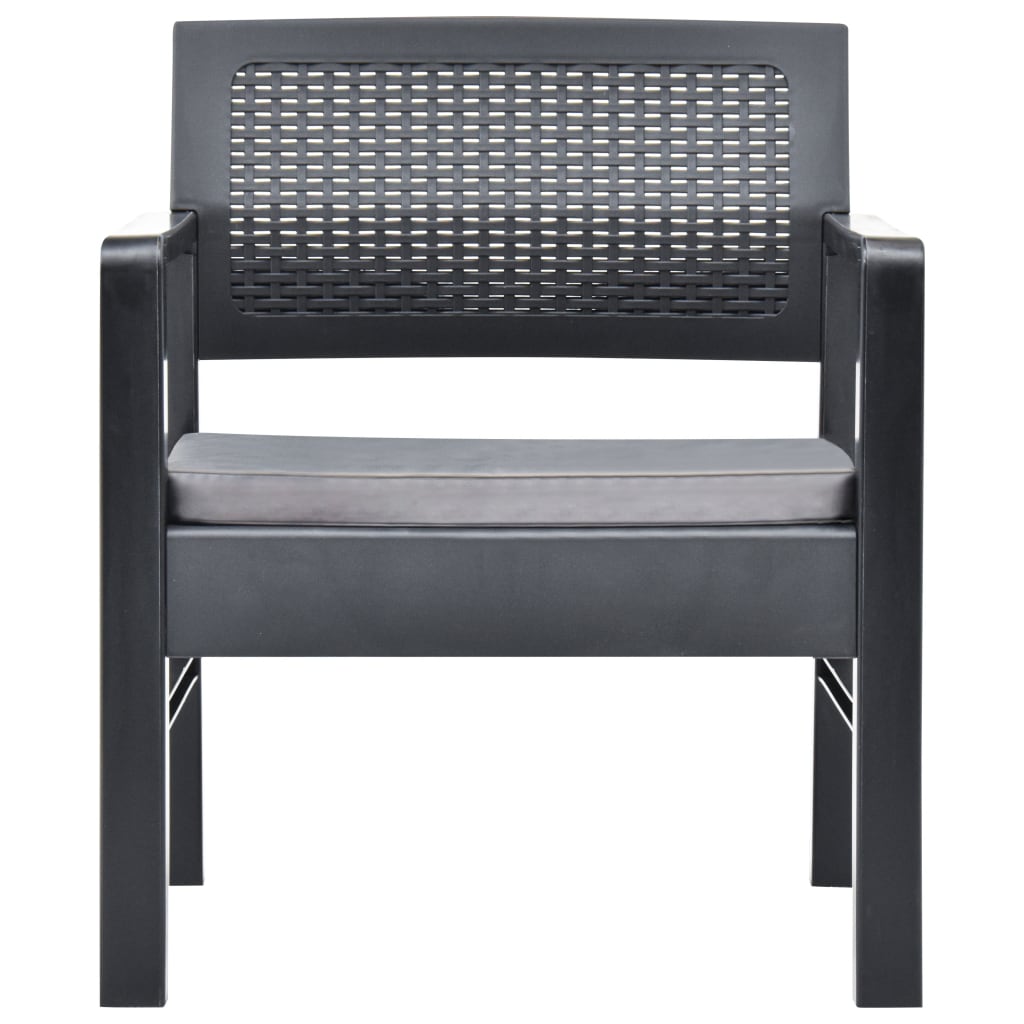 3-delige Loungeset kunststof antraciet is nu te koop bij PeponiXL, paradijselijk wonen!