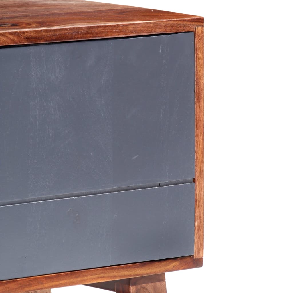 Tv-meubel 140x30x45 cm massief hout grijs is nu te koop bij PeponiXL, paradijselijk wonen!