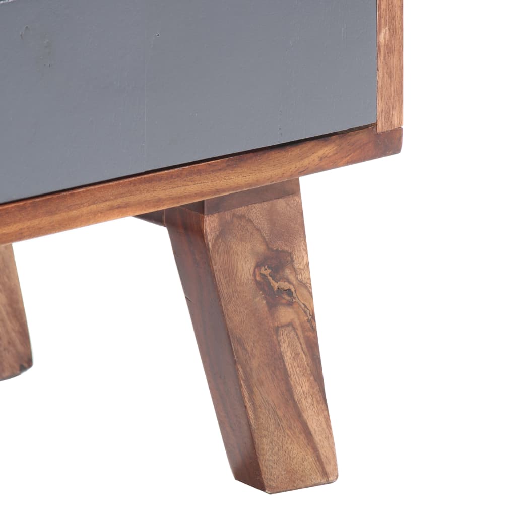 Tv-meubel 140x30x45 cm massief hout grijs is nu te koop bij PeponiXL, paradijselijk wonen!