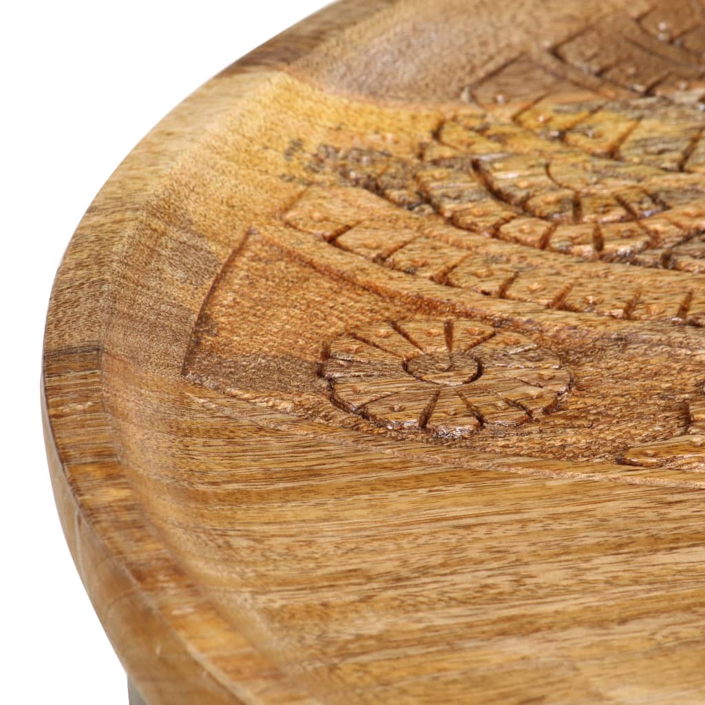 Bijzettafel rond 2 st massief mangohout en staal is nu te koop bij PeponiXL, paradijselijk wonen!
