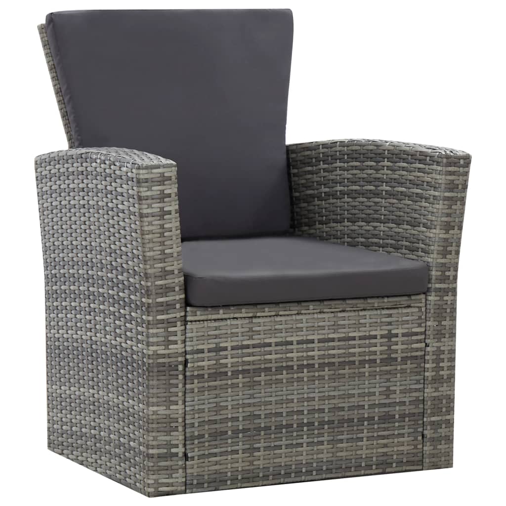 4-delige Loungeset met kussens poly rattan grijs is nu te koop bij PeponiXL, paradijselijk wonen!