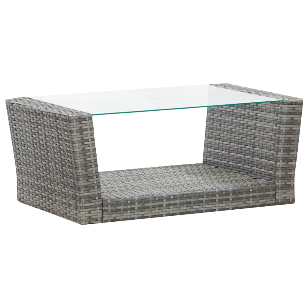 4-delige Loungeset met kussens poly rattan grijs is nu te koop bij PeponiXL, paradijselijk wonen!