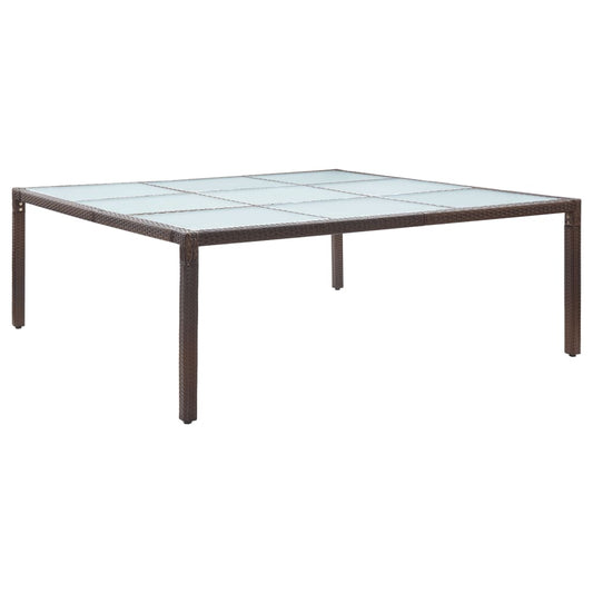 Tuintafel 200x200x74 cm poly rattan bruin is nu te koop bij PeponiXL, paradijselijk wonen!