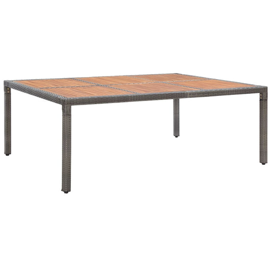 Tuintafel 200x150x74 cm poly rattan en massief acaciahout grijs is nu te koop bij PeponiXL, paradijselijk wonen!