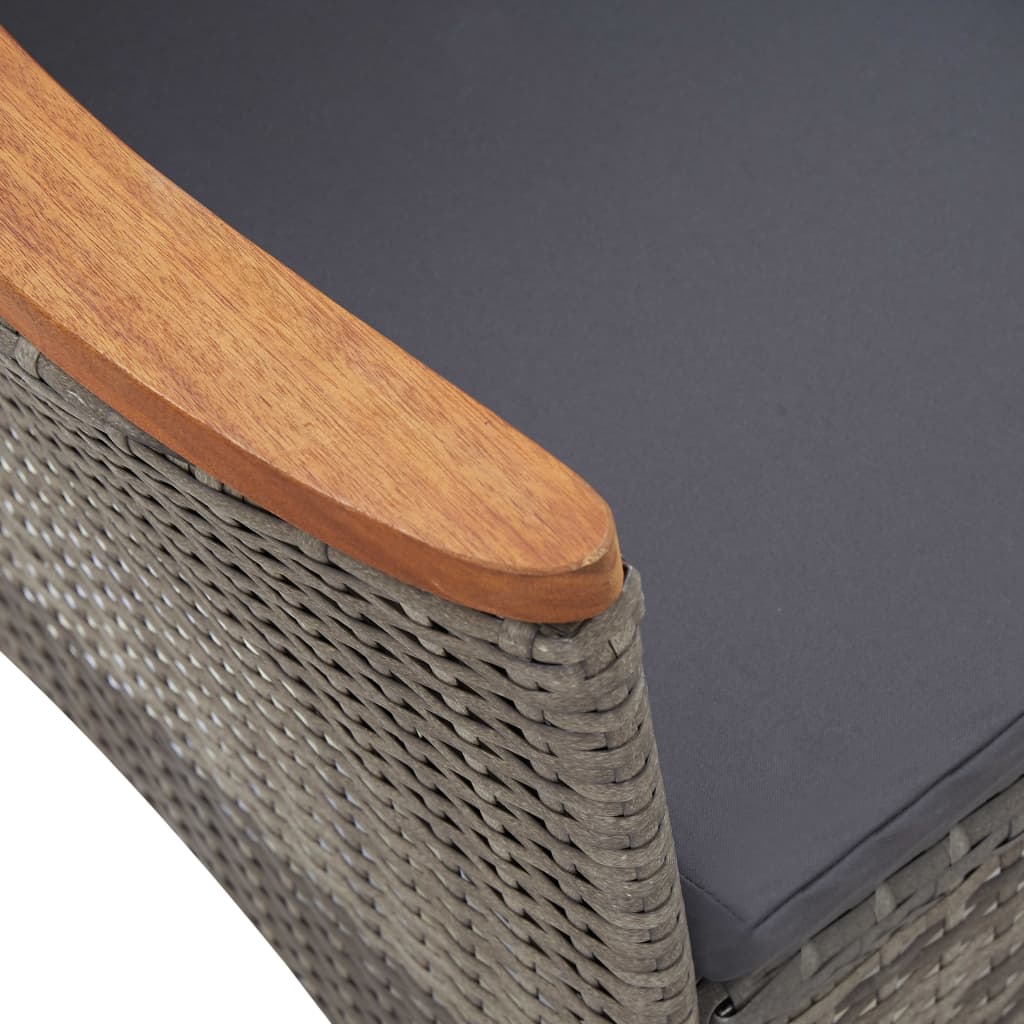 5-delige Tuinset met kussens poly rattan grijs is nu te koop bij PeponiXL, paradijselijk wonen!