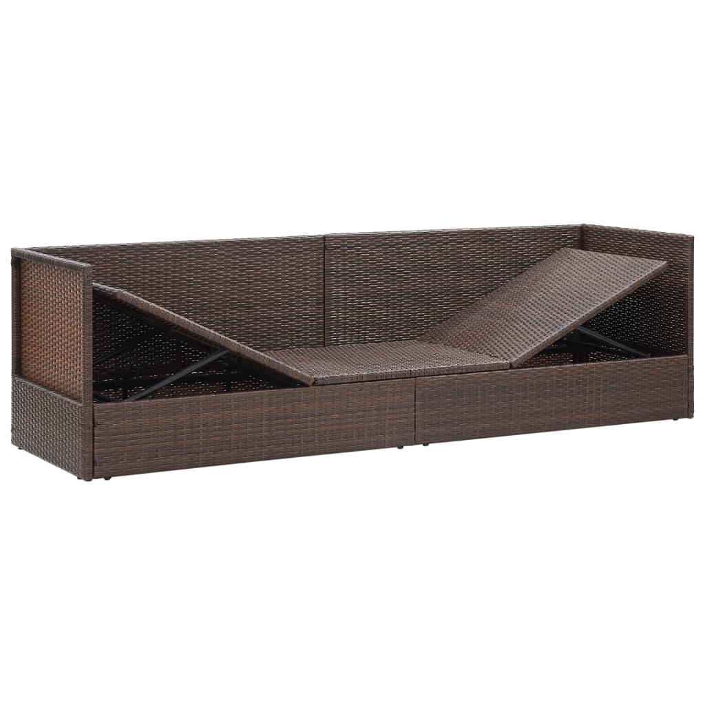 Tuinbed met kussens poly rattan bruin is nu te koop bij PeponiXL, paradijselijk wonen!