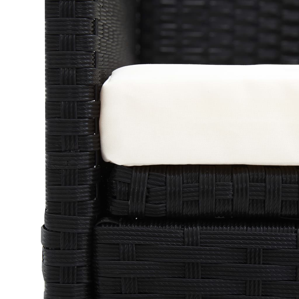 Tuinbank met luifel poly rattan zwart is nu te koop bij PeponiXL, paradijselijk wonen!