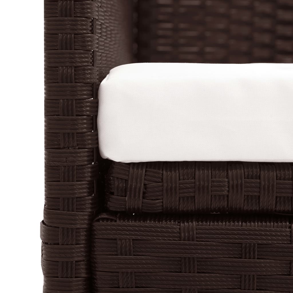 Tuinbank met luifel poly rattan bruin is nu te koop bij PeponiXL, paradijselijk wonen!