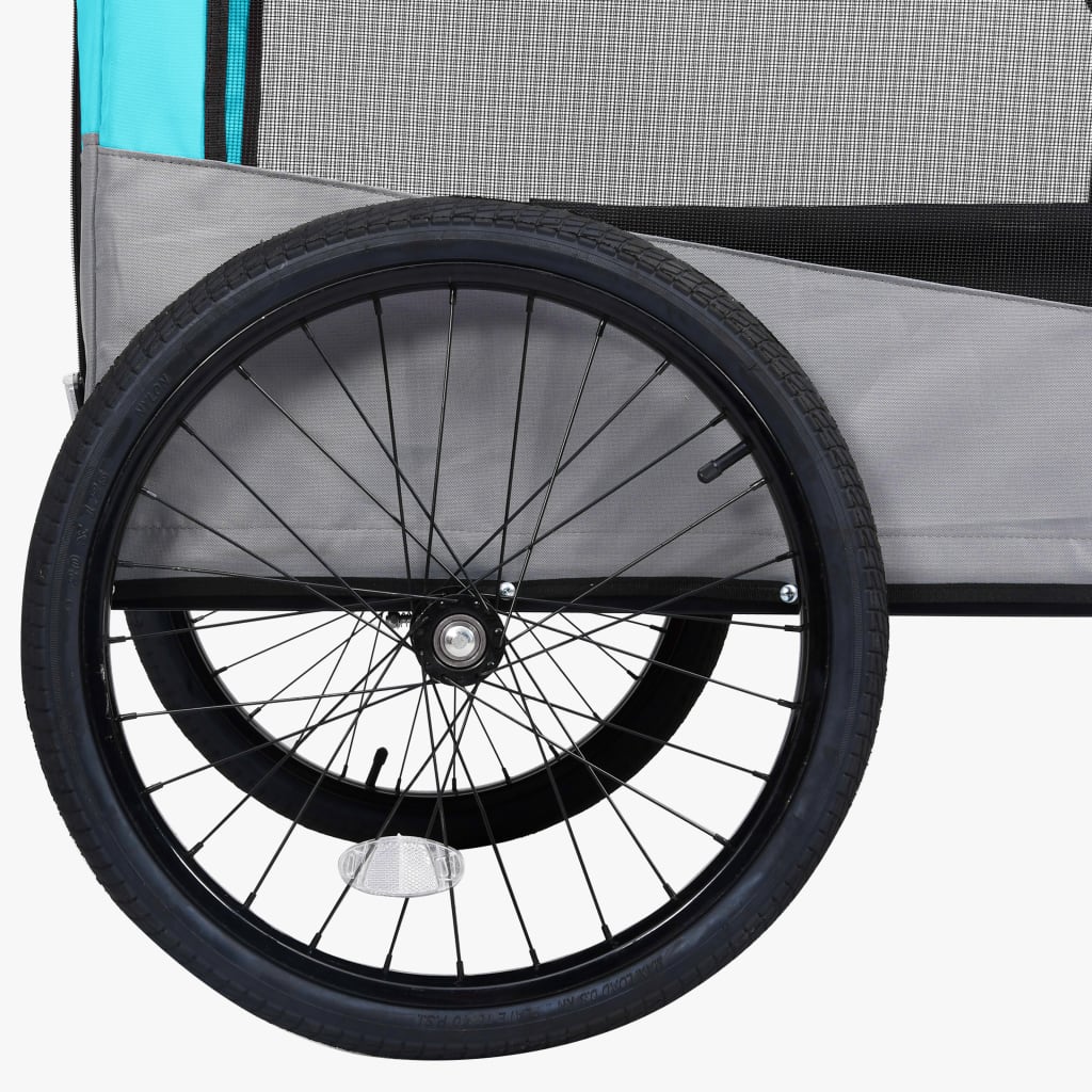 Fietstrailer en hondenwagen 2-in-1 blauw en grijs is nu te koop bij PeponiXL, paradijselijk wonen!