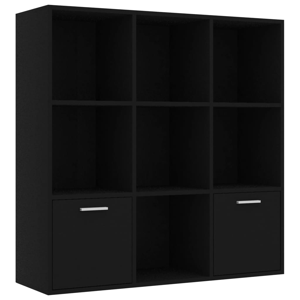 Boekenkast 98x30x98 cm bewerkt hout zwart is nu te koop bij PeponiXL, paradijselijk wonen!