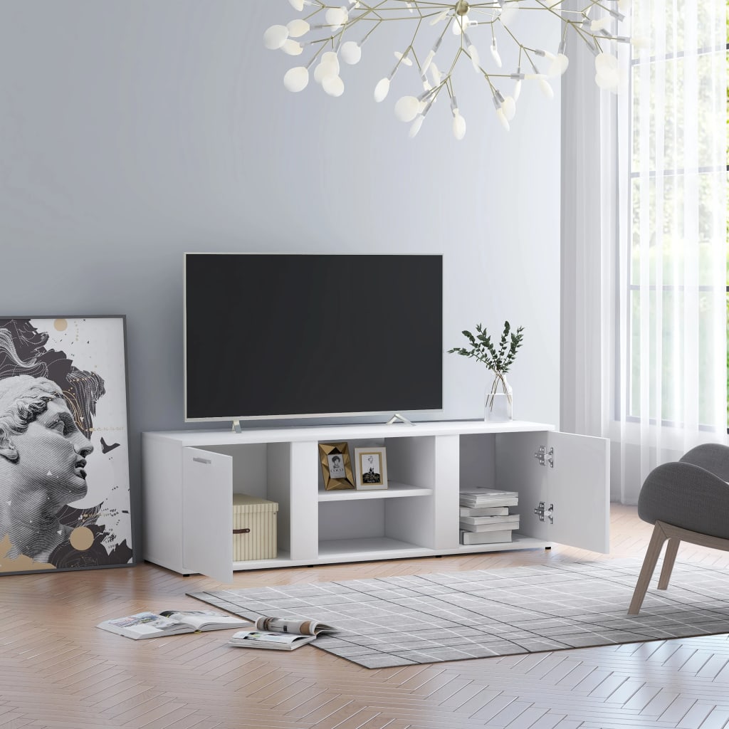 Tv-meubel 120x34x37 cm bewerkt hout wit is nu te koop bij PeponiXL, paradijselijk wonen!