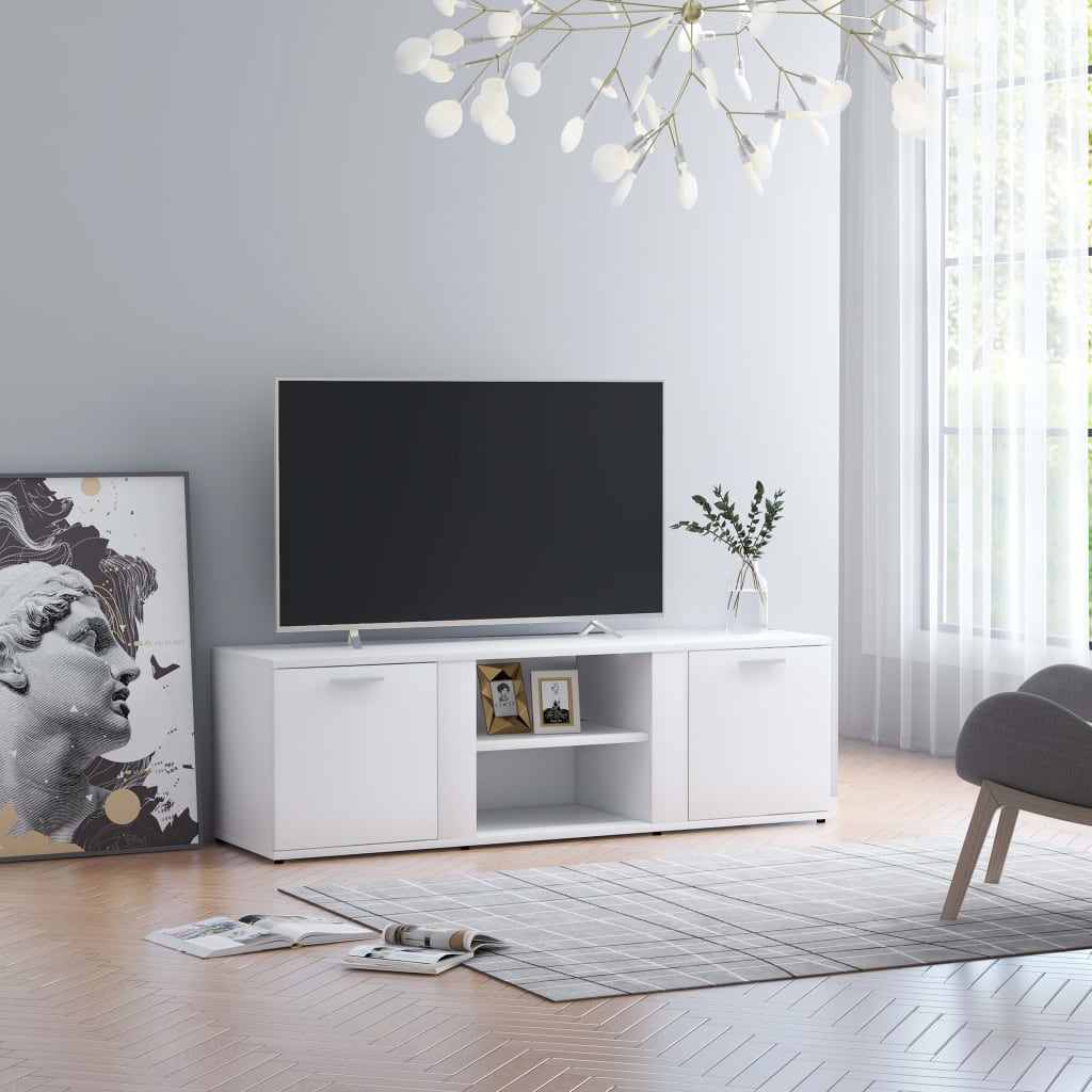 Tv-meubel 120x34x37 cm bewerkt hout wit is nu te koop bij PeponiXL, paradijselijk wonen!