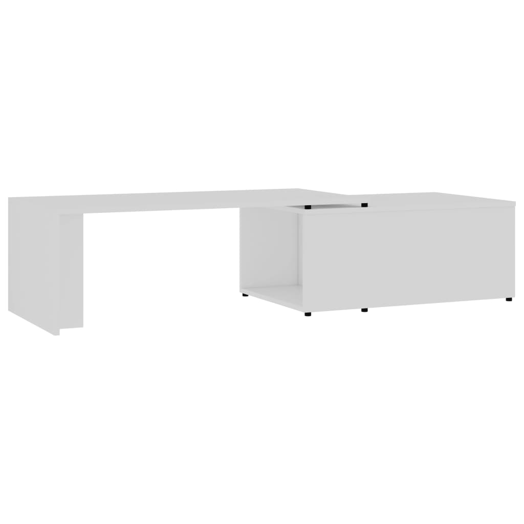 Salontafel 150x50x35 cm bewerkt hout wit is nu te koop bij PeponiXL, paradijselijk wonen!