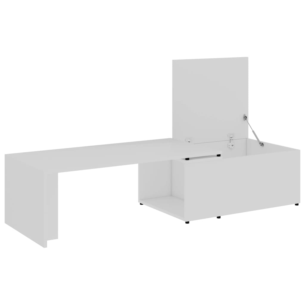 Salontafel 150x50x35 cm bewerkt hout wit is nu te koop bij PeponiXL, paradijselijk wonen!