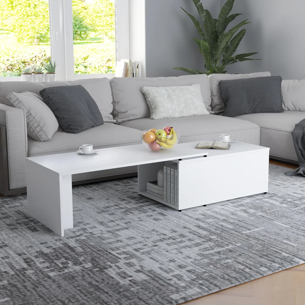 Salontafel 150x50x35 cm bewerkt hout wit is nu te koop bij PeponiXL, paradijselijk wonen!