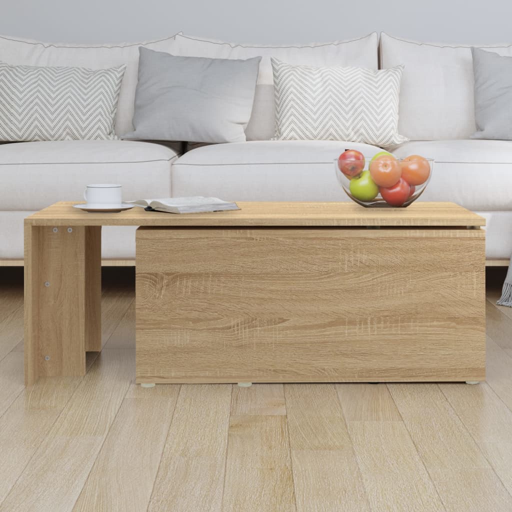 Salontafel 150x50x35 cm bewerkt hout sonoma eikenkleurig is nu te koop bij PeponiXL, paradijselijk wonen!